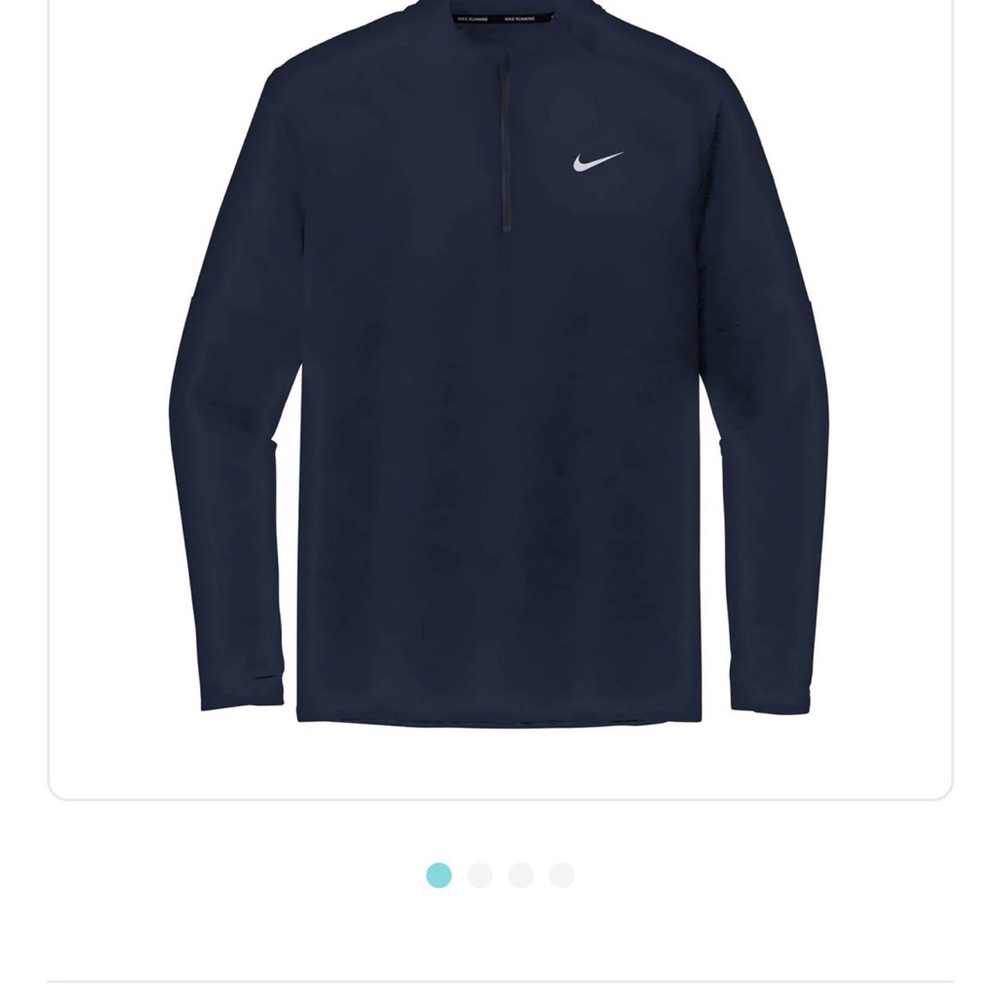 Nike Dark Blue Long Sleeve Top with White Logo dri fit